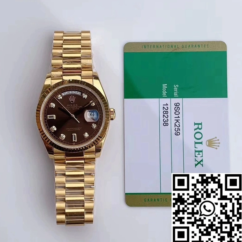EW Rolex Factory M128238-0022 Day-Date Gray Dial Gold Yellow 0327